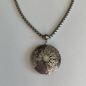 Elegant Silver Mandala Pendant Necklace